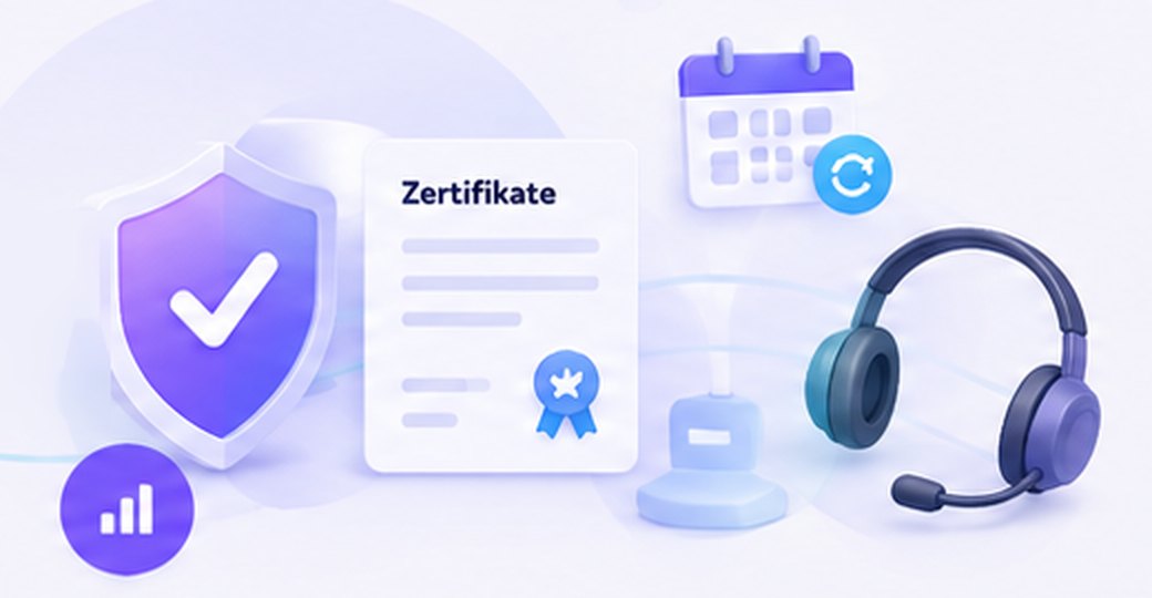 Sicherheit, Prüfung und Support per Headset